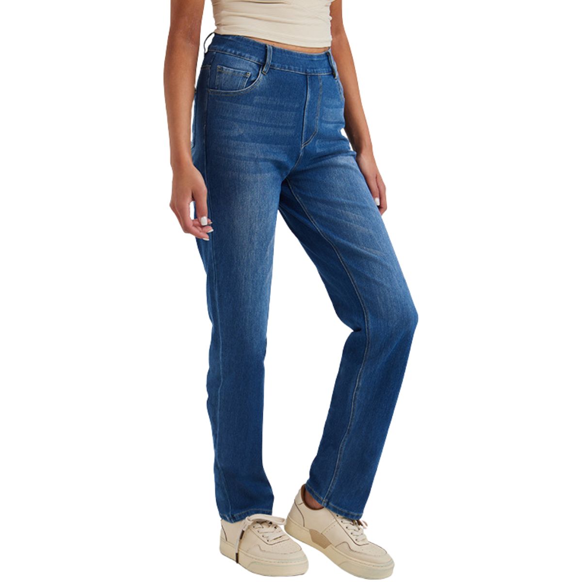 Relaxed Fit Washed Knit Denim Trousers