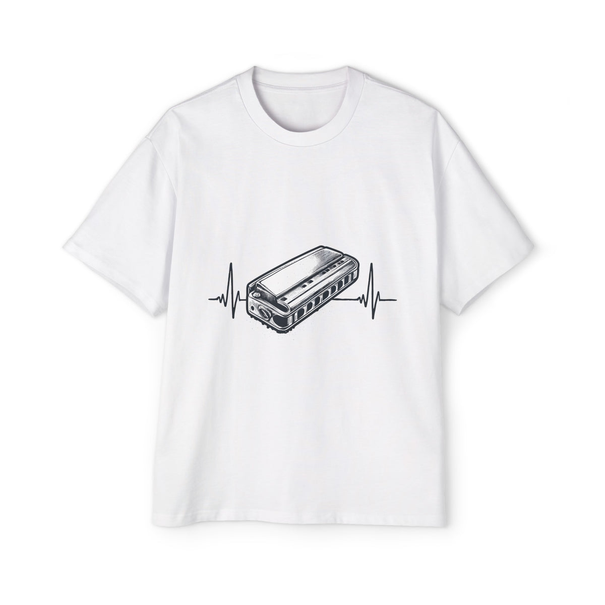 Harmonica Heartbeat Graphic Tee-INNBLAC Fashion Apparel