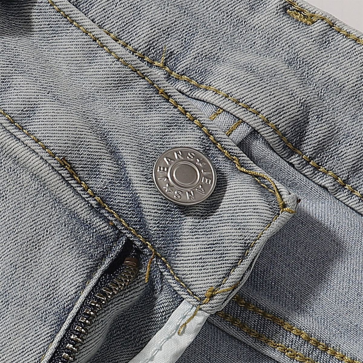 Light Blue Vintage Wash Flared Denim Jeans