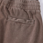 Double Waistband Snow Washed Distressed Shorts
