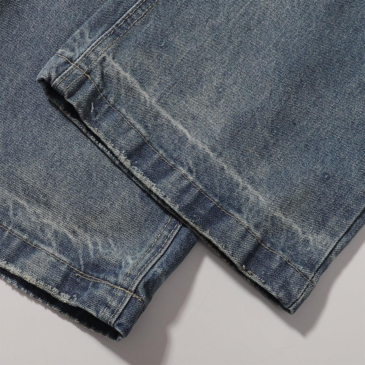 Faded Wash Vintage Relaxed Wide Leg Denim Jeans