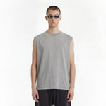 Raw Edge Distressed Studded Sleeveless Tee