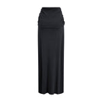 High Waist Ruched Knit Maxi Skirt