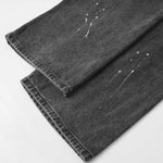 Loose Fit Gray Paint-Splatter Jeans