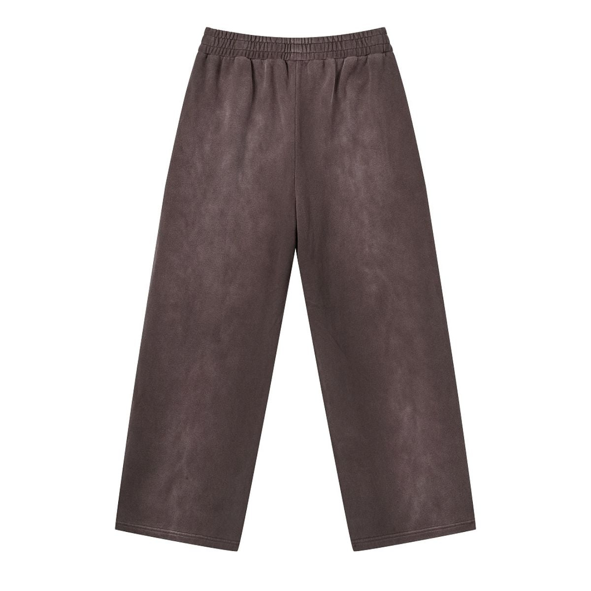 Monkey Wash Ripped Distressed Curved Wide Leg Cotton Sweatpants