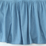 Lace-Up Denim Tiered Hem Slip Midi Dress