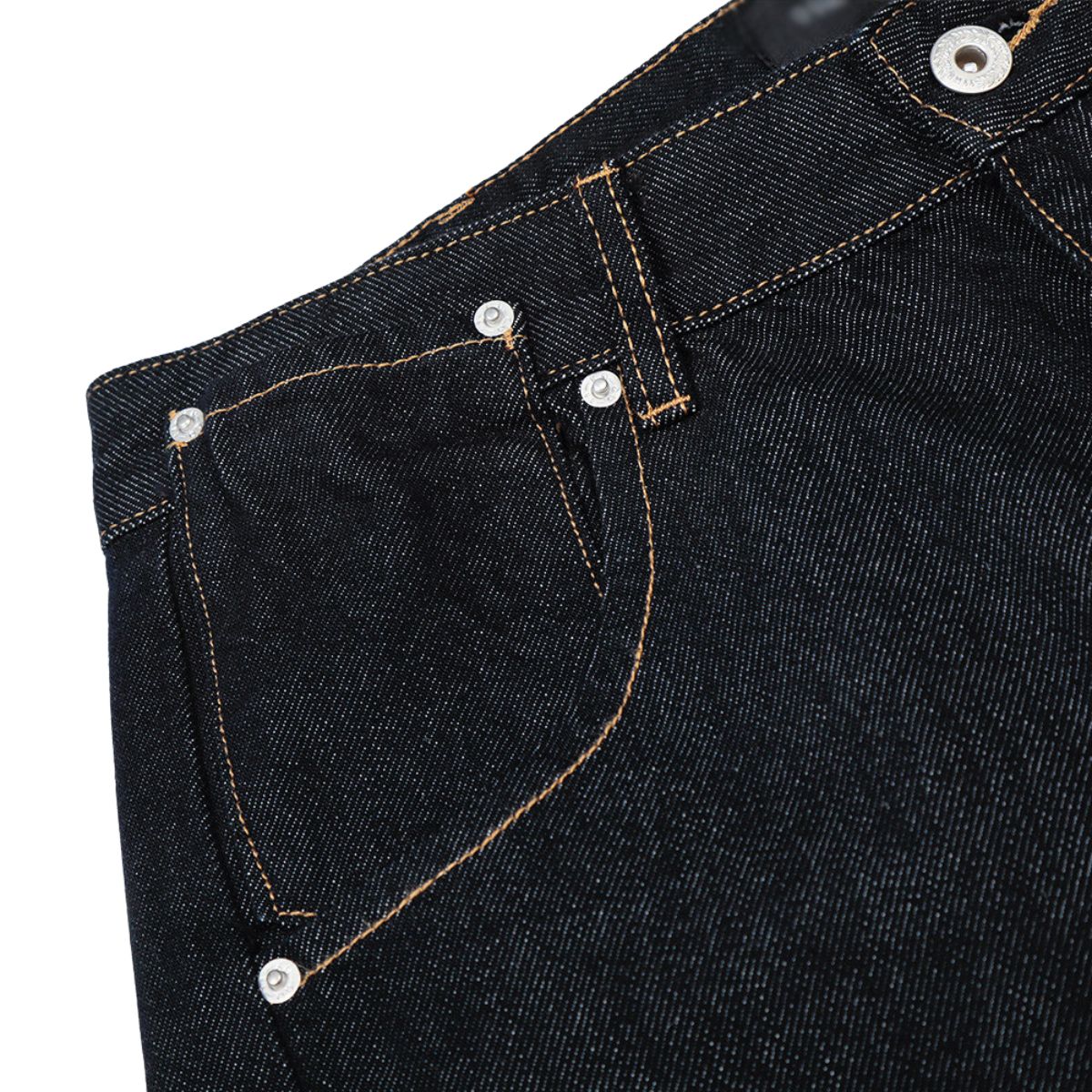 Men's Original Denim Loose Wide-Leg Straight Pants with Contrast Stitching