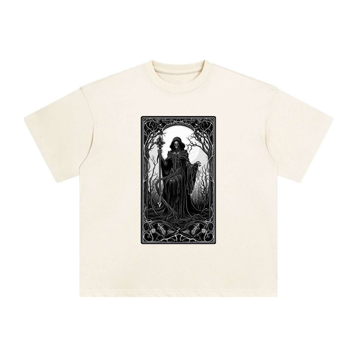 Mystery Skeleton Tarot Card Graphic Tee-INNBLAC Fashion Apparel