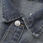 Silver Metal Flower Studs Denim Jacket