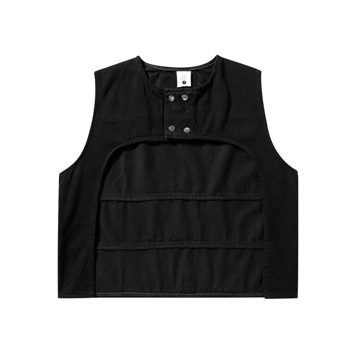 Washed Cut-Out Denim Vest