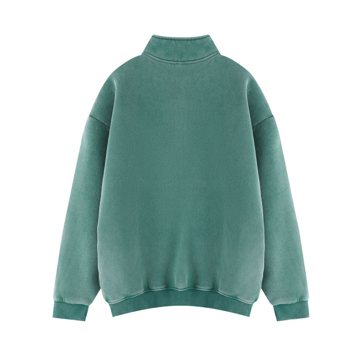 Heavyweight Washed Fleece Stand Collar Zip Sweatshirt