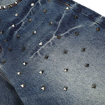 Rivet Lightning Pattern Micro Flare Vintage Denim Jeans