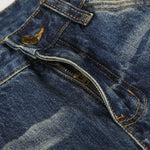Washed Whiskering Wide Leg Vintage Denim Jeans