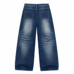Vintage Whiskered Straight-Leg Denim Jeans