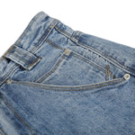 Trendy Constructed Vintage Blue Scimitar‑Leg Jeans