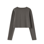 Washed Distressed Kanjha‑Su Seam‑Spliced Crew Neck Sweatshirt