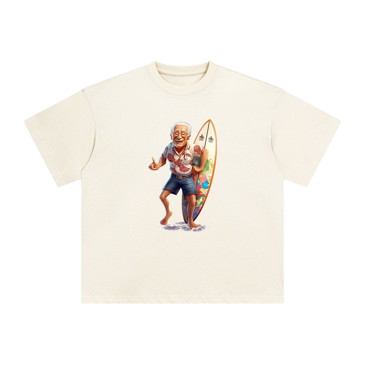 Grandpa Surfing Graphic Tee-INNBLAC Fashion Apparel