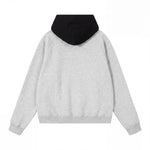 Color‑Blocked Fleece Lined Raglan Retro Loose Hoodie