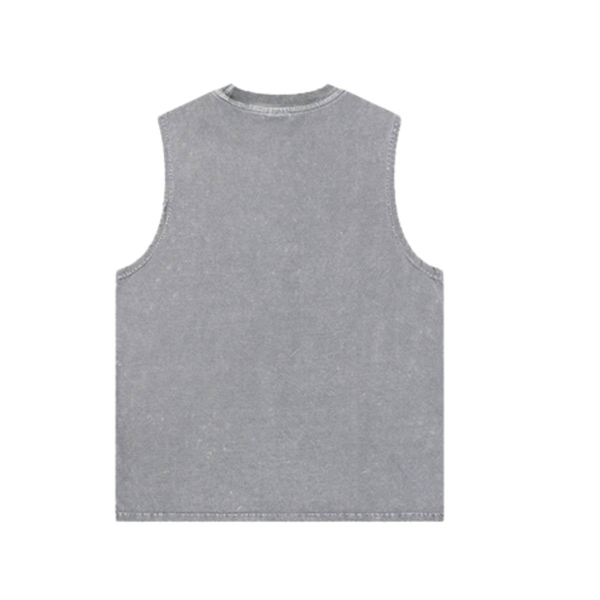 Camiseta sin mangas descolorida de 8 oz