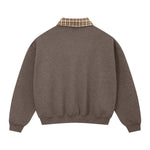 Quiet Luxury Old Money Color‑Contrast Plaid Half‑Zip Polo Sweatshirt