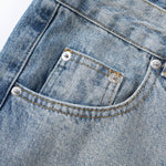 Vintage Washed Reverse Panel Slim Flare Jeans