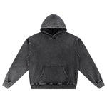 Knit Denim Kangaroo Pocket Hoodie