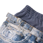 West Coast Double Waist Denim Texture Wide Leg Pants