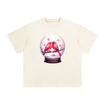 Valentine Birds Globe Graphic Tee-INNBLAC Fashion Apparel