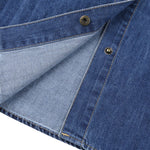 Vestido midi vaquero sin mangas con botones y aberturas en la parte delantera