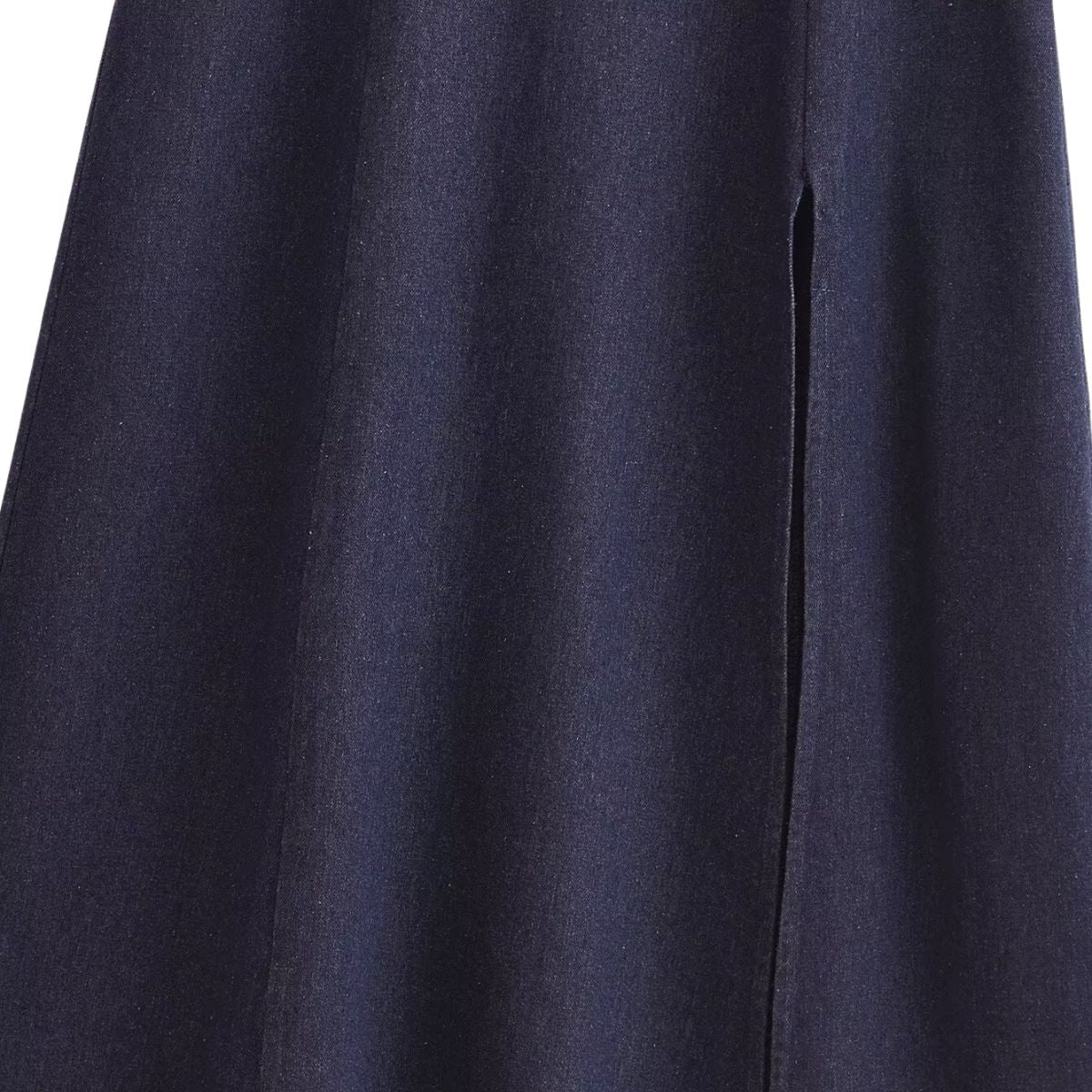 Falda vaquera con bordado de perlas y lavado vintage