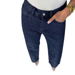 Y2K High WaistedStretch Rhinestone Wide Leg Jeans