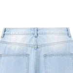 Light Wash Utility Cargo Pocket Wide Leg Jeans