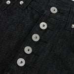 Raw Denim Jeans With Wheat‑Engraved Buttons