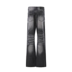 Vintage Washed Whiskered Slim Flare Jeans
