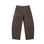 Pantalones de algodón con pierna ancha y color liso