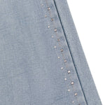 Crystal Trim Stretch Flared Denim Jeans