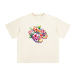 Flower Beach Slippers Comic Graphic Tee-INNBLAC Fashion Apparel