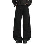Solid Color Vintage Washed Panel Detail Relaxed Cargo Pants