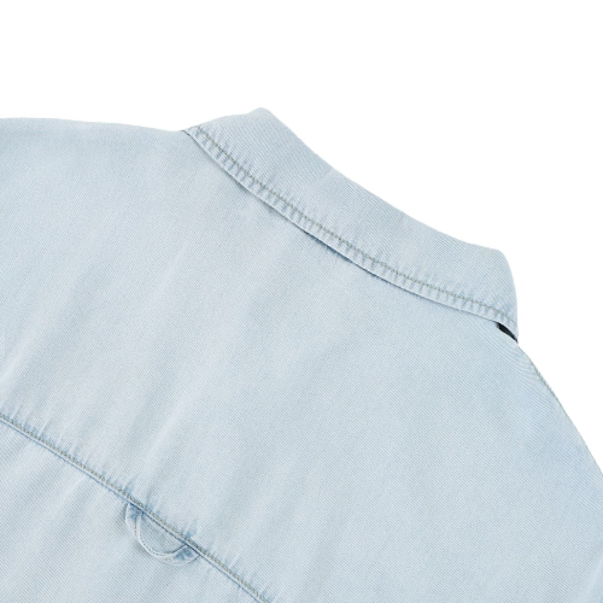 Cotton Washed Oversized Denim Collar Tee