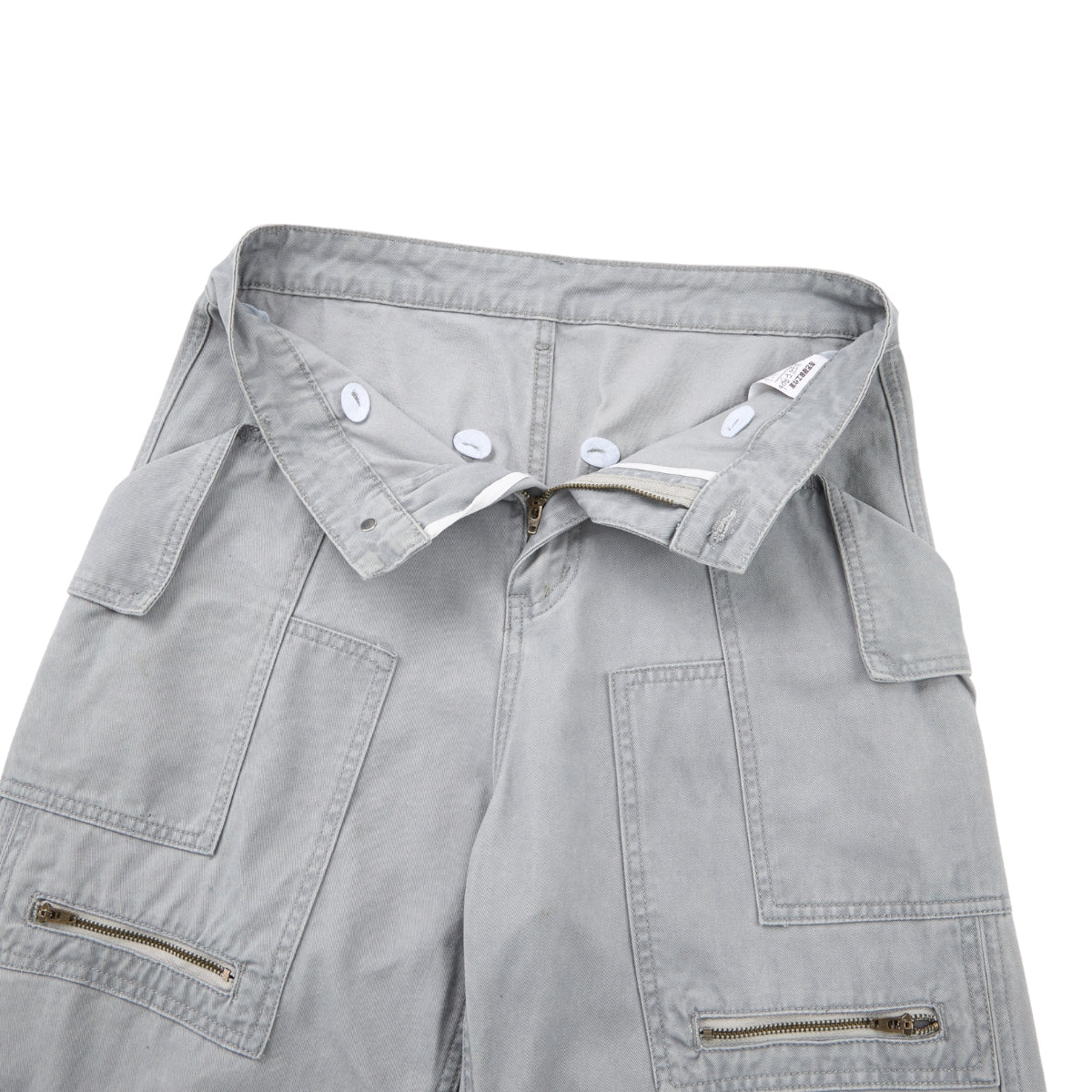 Multi-Pocket Baggy Utility with Zipper Detail Cargo Pants