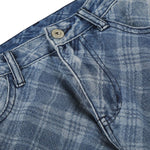 Washed Vintage Plaid Relaxed Retro Denim Jeans
