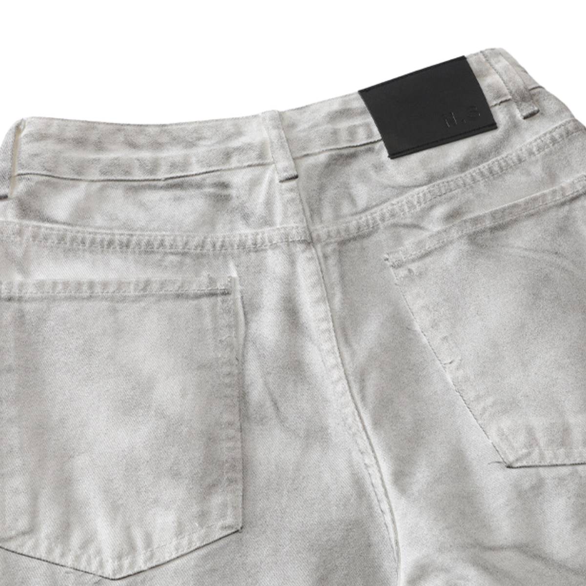 Vintage Wash Star Pattern Baggy Straight Leg Cargo Jeans