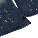 Men's Paint Splatter Washed Denim Wide Leg Pants Distressed Unique