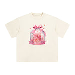 Valentine Bow Globe Graphic Tee-INNBLAC Fashion Apparel
