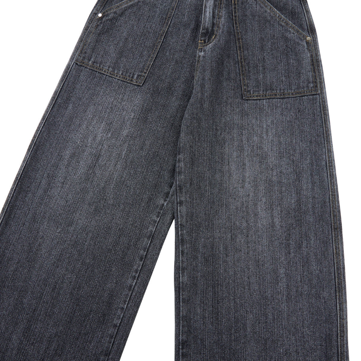 Vintage Washed Slub Distressed Baggy Denim Pants