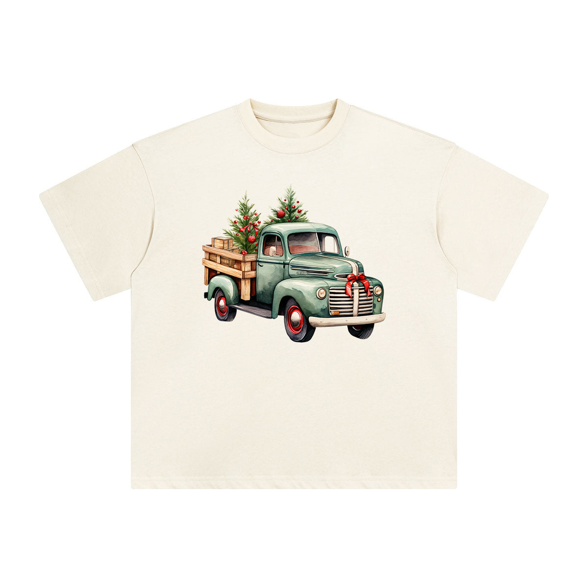 Vintage Christmas Truck Graphic Tee-INNBLAC Fashion Apparel