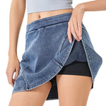 Women's Stretch Flared Knit Denim Skort