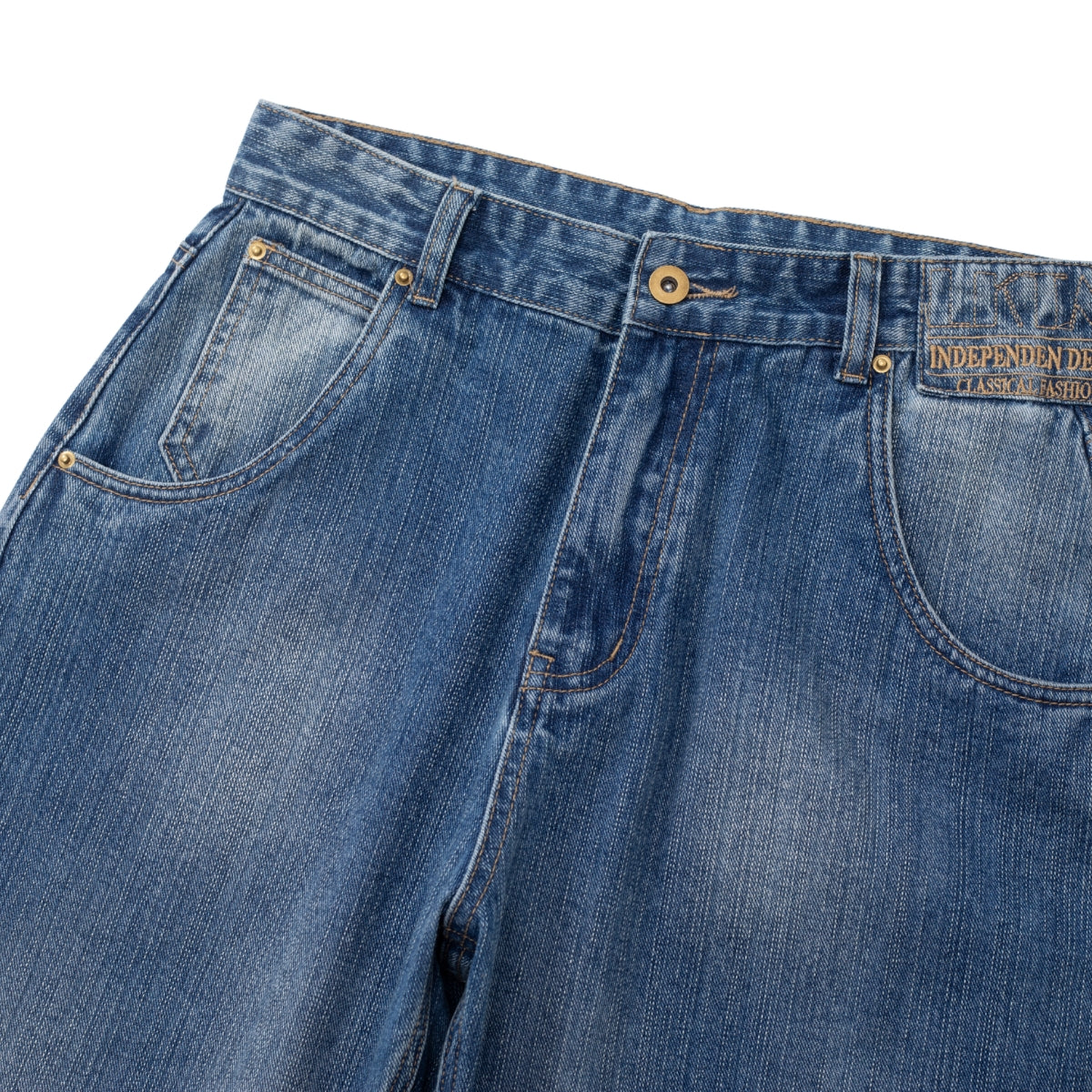 Paris Button Baggy Wide-Leg Denim Jeans