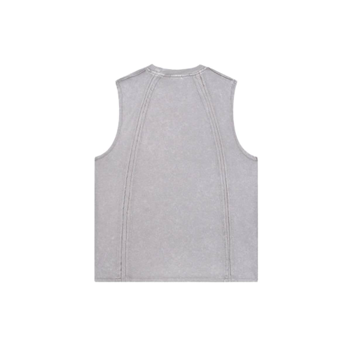 Camiseta sin mangas descolorida de 8 oz