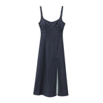 Falda vaquera con bordado de perlas y lavado vintage